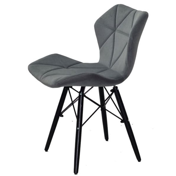 Стілець Onder Mebli Greg BK Сірий B-1004 Оксамит-3