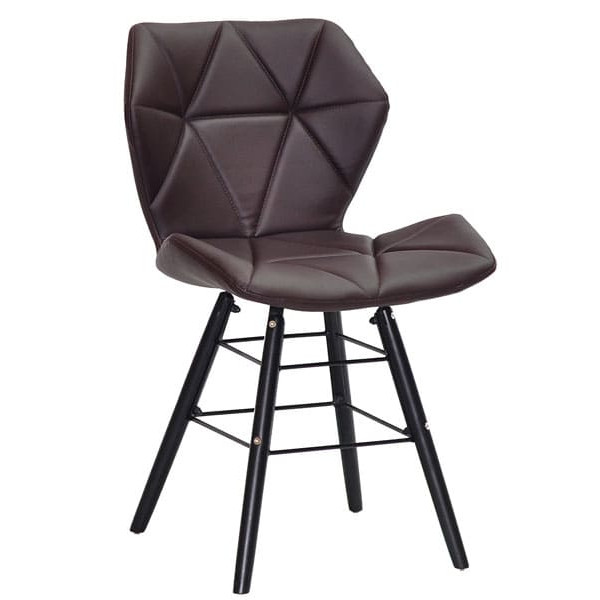 Стул Onder Mebli Greg Q-BK Коричневый 1015 Экокожа-0