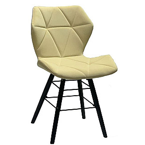 Стілець Onder Mebli Greg Q-BK Молочний B-1020 Оксамит