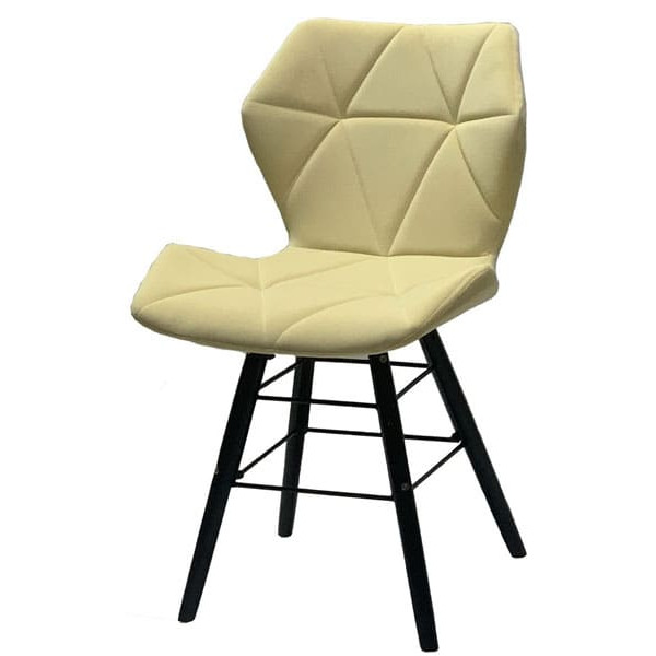 Стілець Onder Mebli Greg Q-BK Молочний B-1020 Оксамит-1