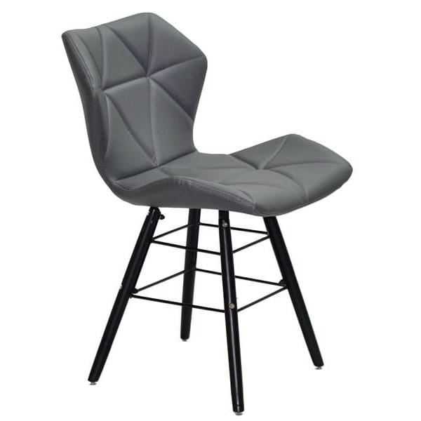 Стул Onder Mebli Greg Q-BK Серый 1001 Экокожа-2