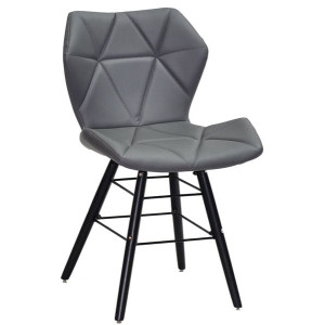 Стул Onder Mebli Greg Q-BK Серый 1001 Экокожа