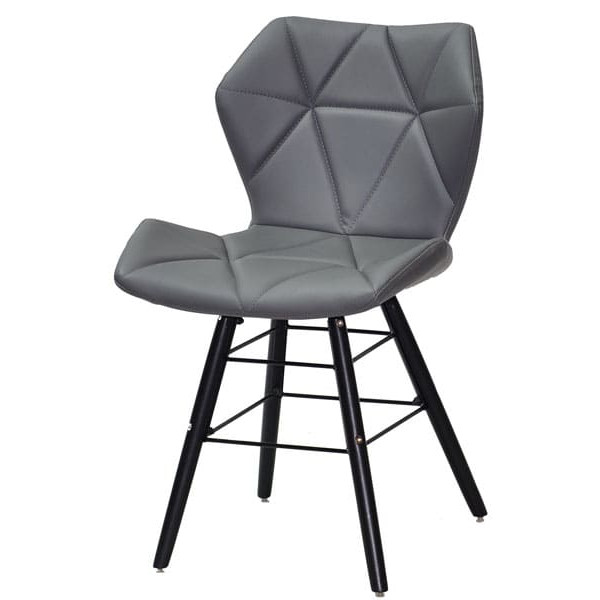 Стул Onder Mebli Greg Q-BK Серый 1001 Экокожа-1