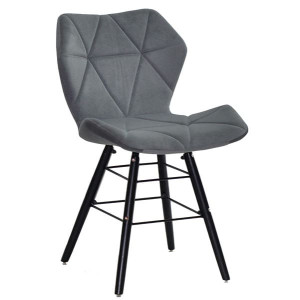 Стул Onder Mebli Greg Q-BK Серый B-1004 Бархат
