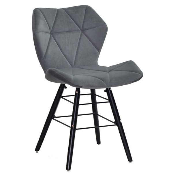 Стул Onder Mebli Greg Q-BK Серый B-1004 Бархат-0