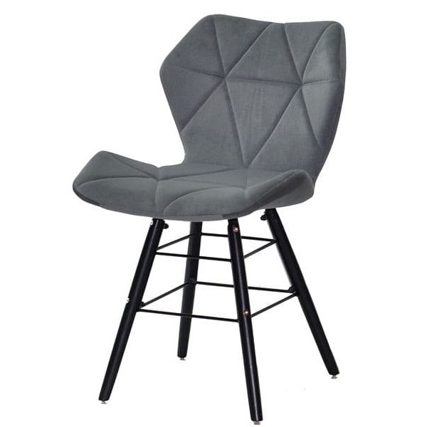 Стул Onder Mebli Greg Q-BK Серый B-1004 Бархат-1