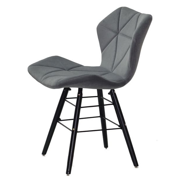 Стул Onder Mebli Greg Q-BK Серый B-1004 Бархат-2