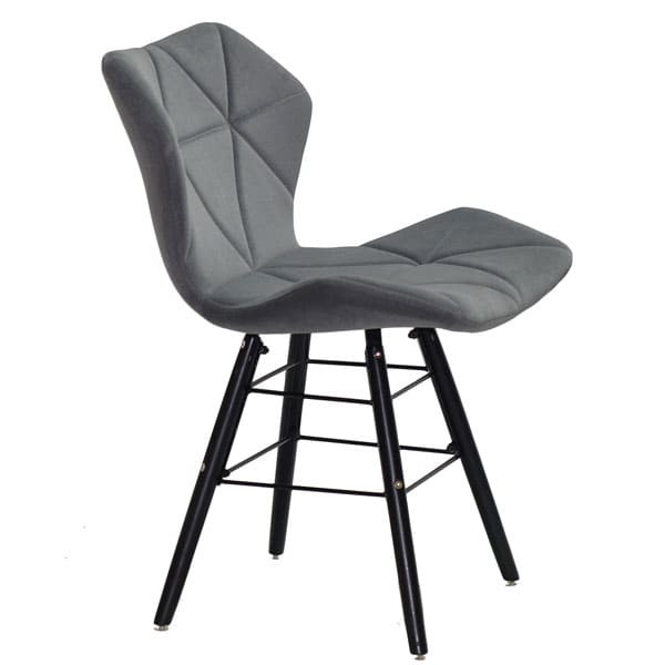 Стул Onder Mebli Greg Q-BK Серый B-1004 Бархат-3