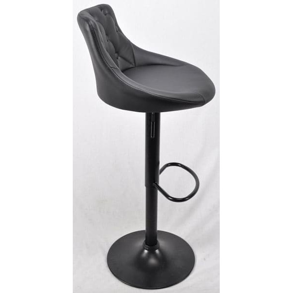 Барний стілець Onder Mebli FORO+BUTTON BAR BK-BASE Чорний Екошкіра-2