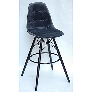 Барний стілець Onder Mebli Alex BAR 75-BK Сірий B-3 Оксамит