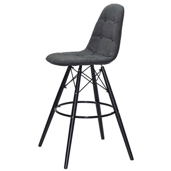 Барний стілець Onder Mebli Alex BAR 75-BK Сірий G-111 Шеніл-2