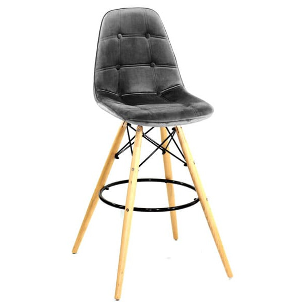 Барний стілець Onder Mebli Alex BAR 75 Сірий B-3 Оксамит-0