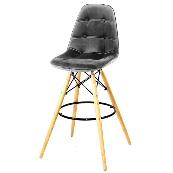 Барний стілець Onder Mebli Alex BAR 75 Сірий B-3 Оксамит-1