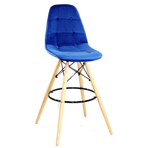 Барный стул Onder Mebli Alex BAR 75 Синий B-1 Бархат-0