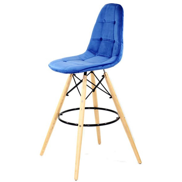 Барный стул Onder Mebli Alex BAR 75 Синий B-1 Бархат-2