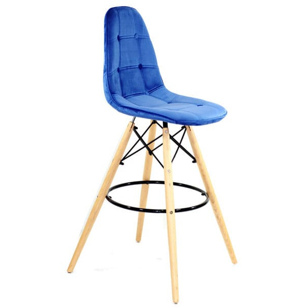 Барный стул Onder Mebli Alex BAR 75 Синий B-1 Бархат-3
