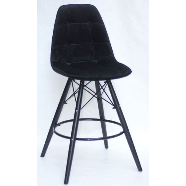 Полубарный стул Onder Mebli Alex BAR 65-BK Черный B-4 Бархат-0