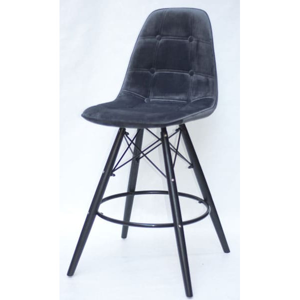 Напівбарний стілець Onder Mebli Alex BAR 65-BK Сірий B-3 Оксамит-1