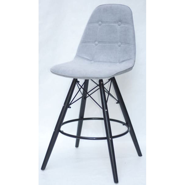 Напівбарний стілець Onder Mebli Alex BAR 65-BK Сірий G-102 Шеніл-1