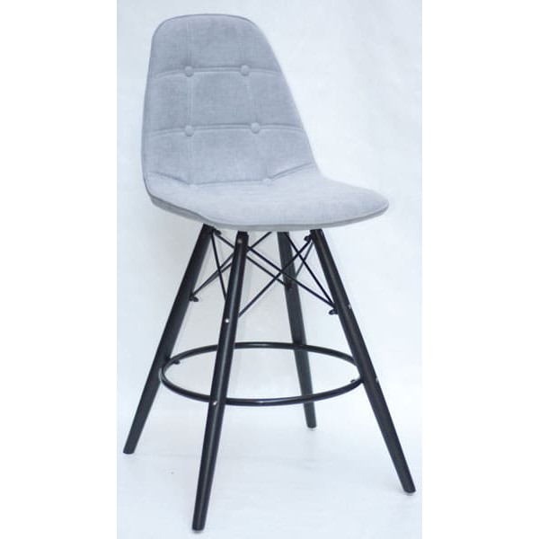 Напівбарний стілець Onder Mebli Alex BAR 65-BK Сірий G-102 Шеніл-0