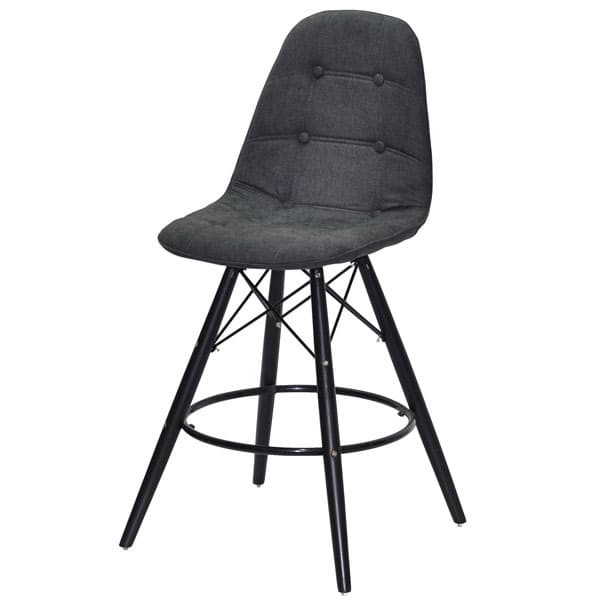 Напівбарний стілець Onder Mebli Alex BAR 65-BK Сірий G-111 Шеніл-1
