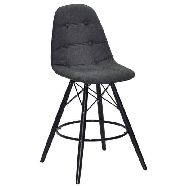 Напівбарний стілець Onder Mebli Alex BAR 65-BK Сірий G-111 Шеніл-0