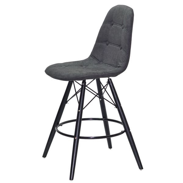 Напівбарний стілець Onder Mebli Alex BAR 65-BK Сірий G-111 Шеніл-2
