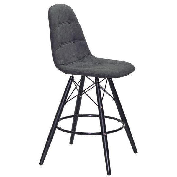 Напівбарний стілець Onder Mebli Alex BAR 65-BK Сірий G-111 Шеніл-3