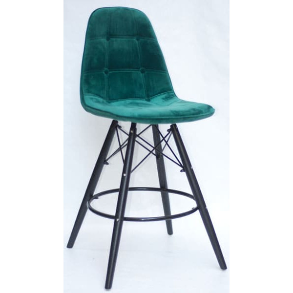 Полубарный стул Onder Mebli Alex BAR 65-BK Зеленый B-5 Бархат-0
