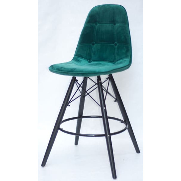Полубарный стул Onder Mebli Alex BAR 65-BK Зеленый B-5 Бархат-1