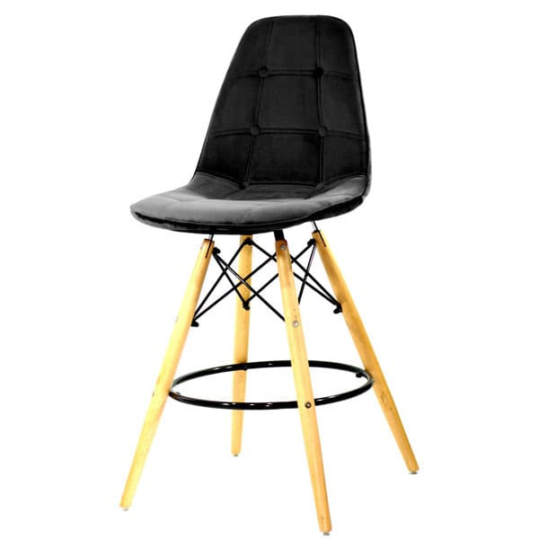 Полубарный стул Onder Mebli Alex BAR 65 Черный B-4 Бархат-1