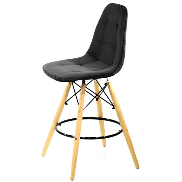 Полубарный стул Onder Mebli Alex BAR 65 Черный B-4 Бархат-2