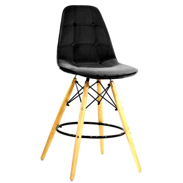 Полубарный стул Onder Mebli Alex BAR 65 Черный B-4 Бархат-0