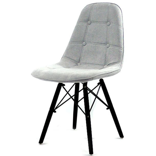 Стілець Onder Mebli Alex BK Сірий G-102 Шеніл-1