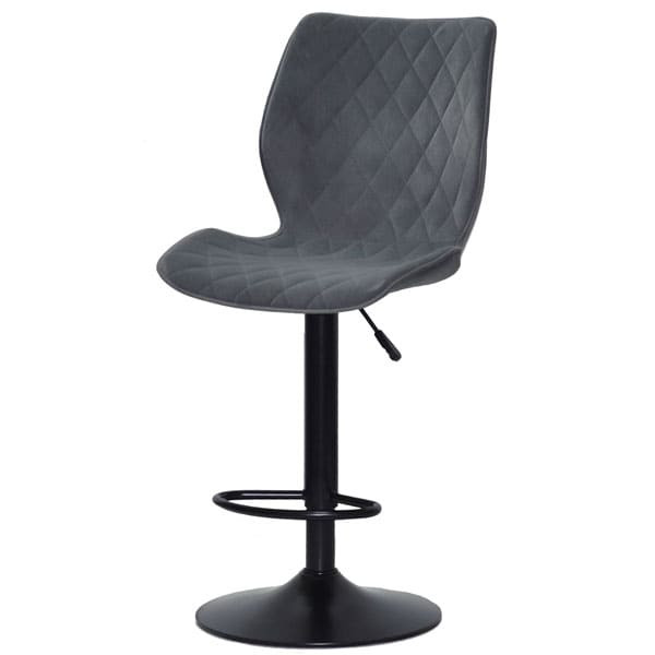 Барний стілець Onder Mebli Toni BAR BK-BASE Сірий B-1004 Оксамит-1
