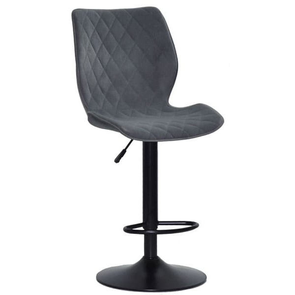 Барний стілець Onder Mebli Toni BAR BK-BASE Сірий B-1004 Оксамит-0