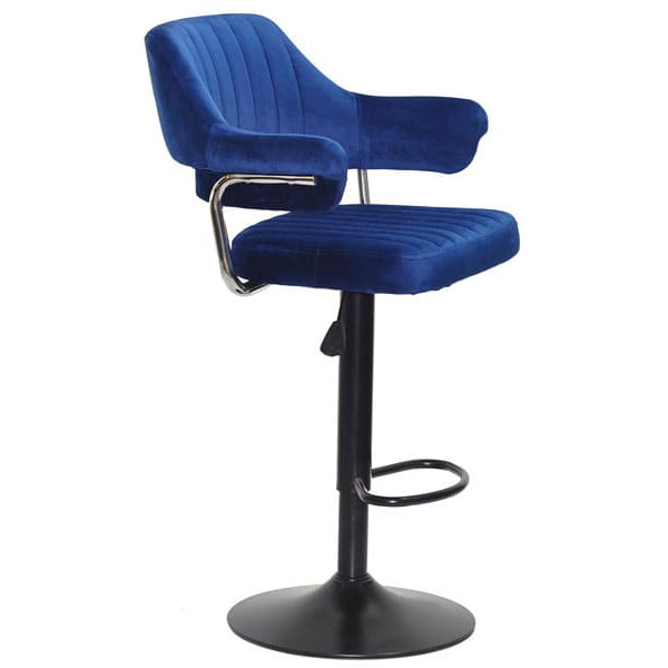 Барный стул Onder Mebli Jeff BAR BK-BASE Синий B-1026 Бархат-1