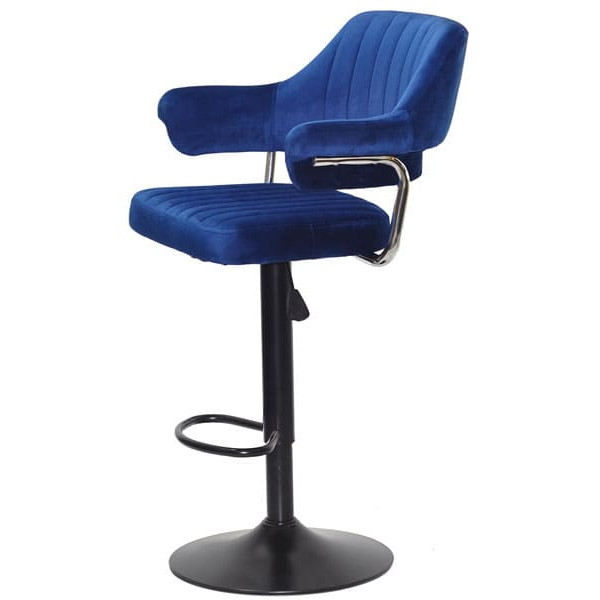 Барный стул Onder Mebli Jeff BAR BK-BASE Синий B-1026 Бархат-2
