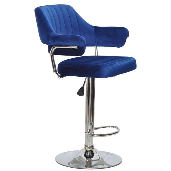 Барный стул Onder Mebli Jeff BAR CH-BASE Синий B-1026 Бархат-2