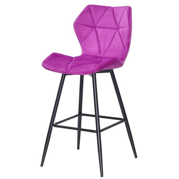 Напівбарний стілець Onder Mebli Torino BAR 65-ML Бузок B-1022 Оксамит-1