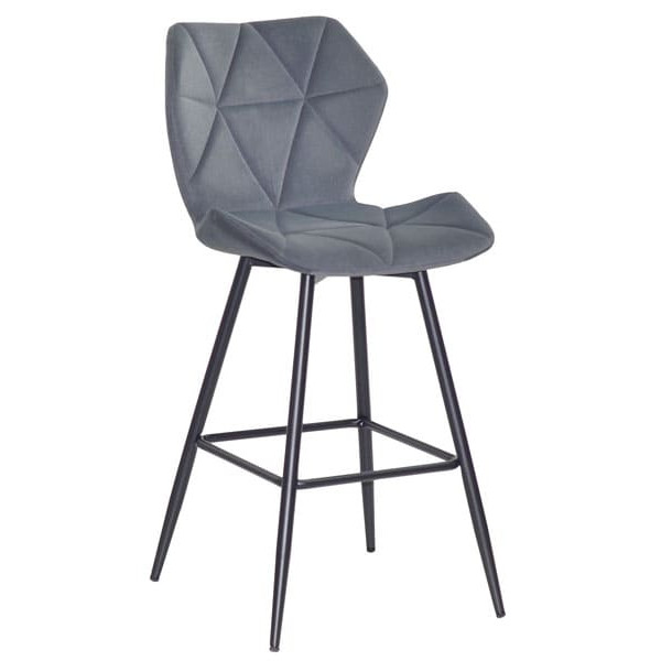 Напівбарний стілець Onder Mebli Torino BAR 65-ML Сірий B-1004 Оксамит-0