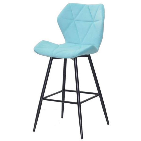 Полубарный стул Onder Mebli Torino BAR 65-ML Голубой B-1019 Бархат-1