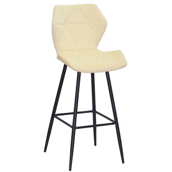 Барний стілець Onder Mebli Torino BAR 75-ML Молочний B-1020 Оксамит-0