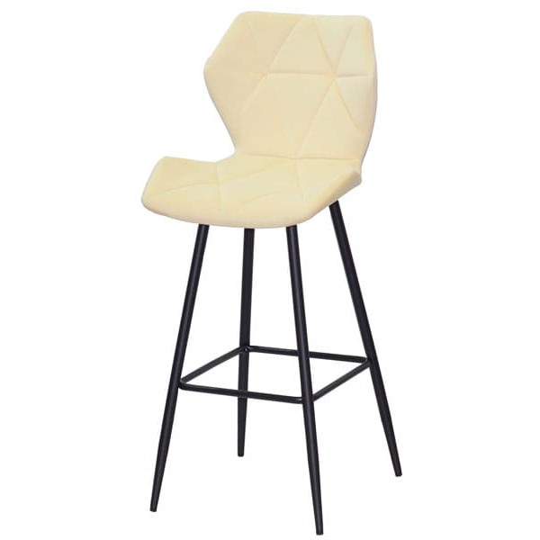 Барний стілець Onder Mebli Torino BAR 75-ML Молочний B-1020 Оксамит-1