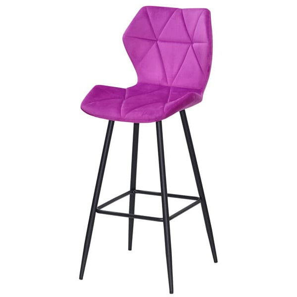 Барний стілець Onder Mebli Torino BAR 75-ML Бузок B-1022 Оксамит-1