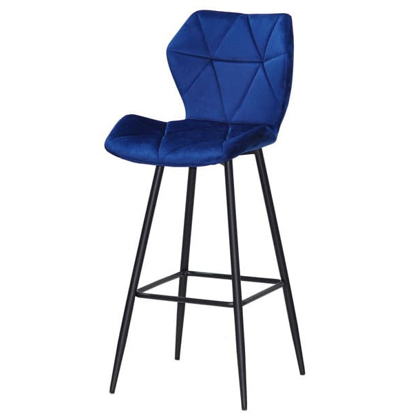 Барний стілець Onder Mebli Torino BAR 75-ML Синій B-1026 Оксамит-1