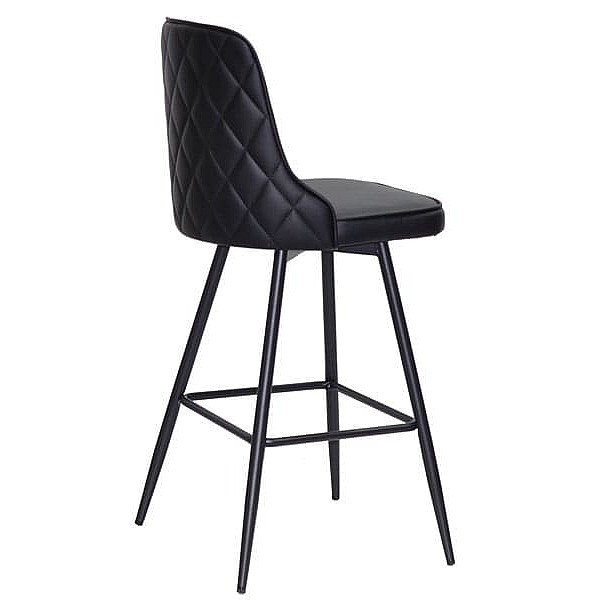 Полубарный стул Onder Mebli Adam BAR 65-ML Черный Экокожа-0