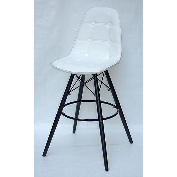 Барний стілець Onder Mebli Alex BAR 75-BK Білий Екошкіра-1