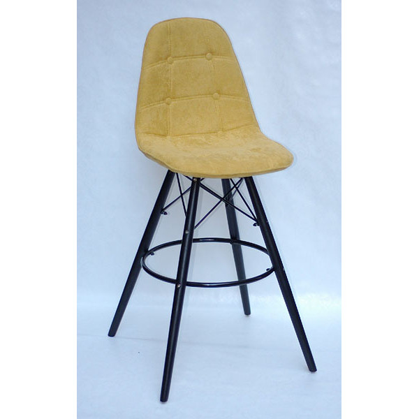 Барний стілець Onder Mebli Alex BAR 75-BK Шеніл Жовтий G-100-0
