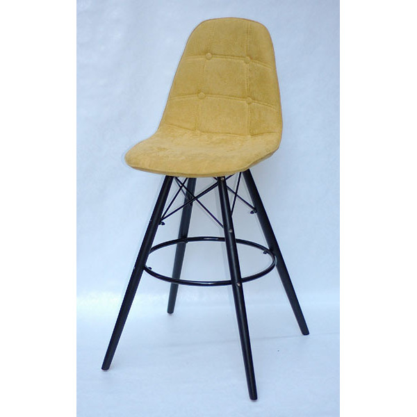 Барний стілець Onder Mebli Alex BAR 75-BK Шеніл Жовтий G-100-1
